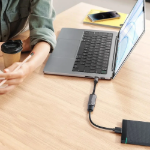 Picture of Mcdodo CA-2830 2si 1 Arada USB-C to USB-C + USB-A 3.0 OTG Adaptör 60W PD 5Gbps Gri