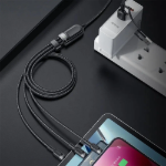 Picture of Mcdodo CA-8800 3ü 1 Arada USB-A & USB-C to Lightning + Micro USB + USB-C 100W Hızlı Şarj ve Veri Kablosu 1.2M Siyah