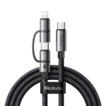 Picture of Mcdodo CA-0550 Lightning Yassı Şarj ve Type-C 100W Data Kablosu 1M Siyah