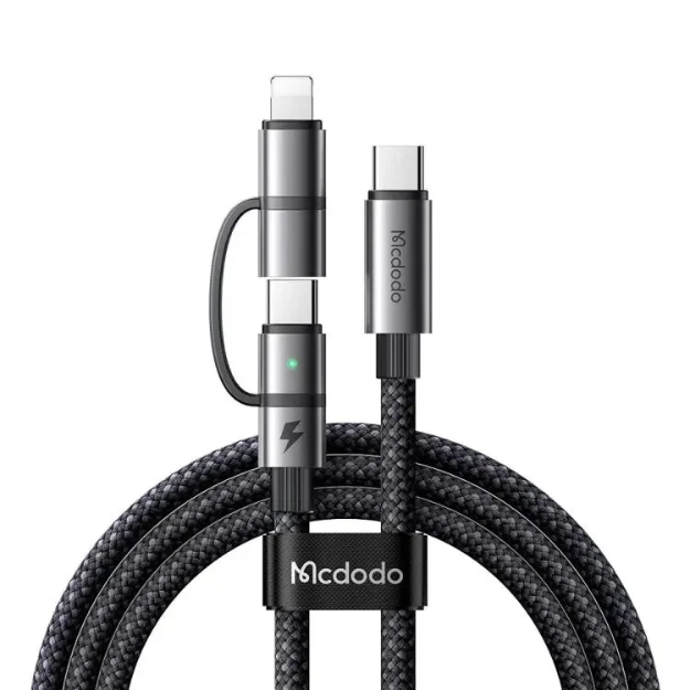 Picture of Mcdodo CA-0550 Lightning Yassı Şarj ve Type-C 100W Data Kablosu 1M Siyah