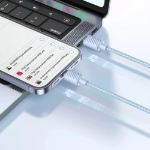 Picture of Mcdodo CA-3661 Crystal Serisi USB-C to Lightning 36W PD Hızlı Şarj ve Veri Aktarım Örgü Kablo Mavi 1.2M
