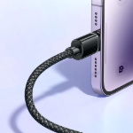 Picture of Mcdodo CA-3660 Crystal Serisi USB-C to Lightning 36W PD Hızlı Şarj ve Veri Aktarım Örgü Kablo Siyah 1.2M