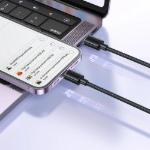 Picture of Mcdodo CA-3660 Crystal Serisi USB-C to Lightning 36W PD Hızlı Şarj ve Veri Aktarım Örgü Kablo Siyah 1.2M