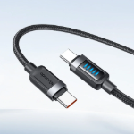 Picture of Mcdodo CA-0350 240W USB-C to USB-C Dinamik LED Göstergeli PD Hızlı Şarj ve Veri Aktarım Kablosu 1.2 Metre Siyah