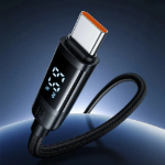 Picture of Mcdodo CA-5780 USB-C to USB-C 60W PD Hızlı Şarj Dijital Göstergeli Örgülü Şarj ve Veri Kablosu 1.2 Metre Siyah