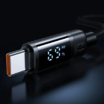Picture of Mcdodo CA-5780 USB-C to USB-C 60W PD Hızlı Şarj Dijital Göstergeli Örgülü Şarj ve Veri Kablosu 1.2 Metre Siyah