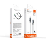 Picture of Mcdodo CA-6870 Easy Series USB-C to USB-C 60W PD Hızlı Şarj ve Veri Kablosu E-Marker Çipli LED Göstergeli Örgü 1.2m Siyah