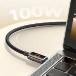 Picture of Mcdodo CA-6681 USB-C to USB-C 100W PD Hızlı Şarj Nefes Alan LED Göstergeli Premium Örgü Kablo 1.2m Siyah