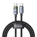 Picture of Mcdodo CA-5580 100W Type-C to Type-C Şeffaf LED Işıklı Şarj Kablosu 1.2m Siyah