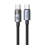 Picture of Mcdodo CA-5580 100W Type-C to Type-C Şeffaf LED Işıklı Şarj Kablosu 1.2m Siyah