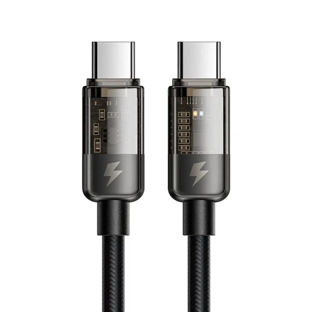 Picture of Mcdodo CA-2840 100W Type-C to Type-C Power Off LED Işıklı Hızlı Şarj ve Data Kablosu 1.2m Siyah